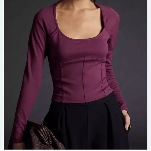 ANTHROPOLOGIE Maeve ponte corset top small - Picture 4 of 10